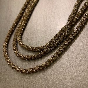 Sparkly layered gold diamond necklace